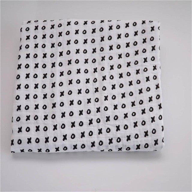 X's and O's Organic Cotton Muslin Blanket