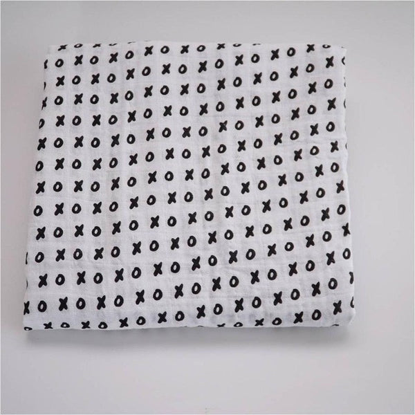 X's and O's Organic Cotton Muslin Blanket